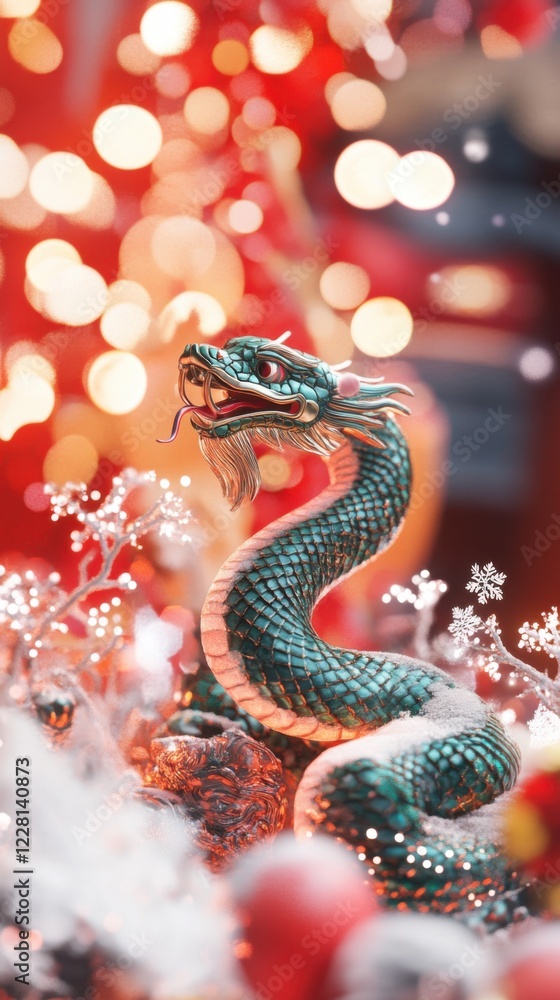 Enchanting Lunar New Year visuals featuring jade snakes, traditional red lanterns, and Chinese pagodas. Atmospheric stories 9:16 template perfect for festive Asian Lunar New Year celebration designs. Enchanting Lunar New Year visuals featuring jade snakes, traditional red lanterns, and Chinese pagodas. Atmospheric stories 9:16 template perfect for festive Asian Lunar New Year celebration designs.