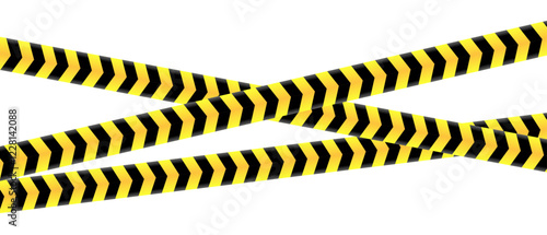 Yellow warning danger tapes. Police line and do not cross ribbons. Abstract warning lines for police, accident 