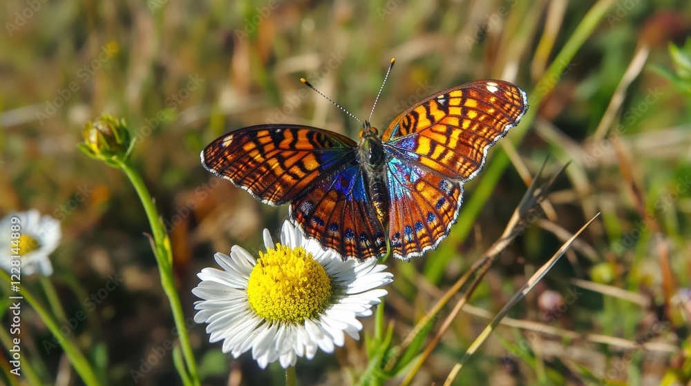 Obraz premium Butterfly on a flower. Selective focus