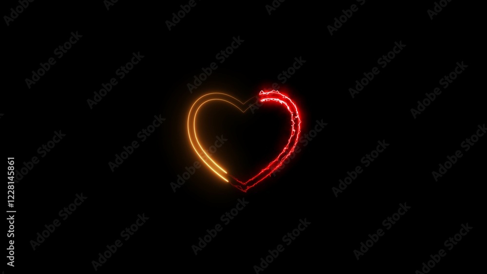 Love neon bright display screen colorful 4k illustration. Black background 4k illustration. Love neon bright display screen colorful 4k illustration. Black background 4k illustration.
