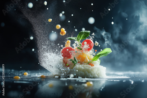Fruit salad in dish. generative AI