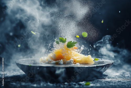 Fruit salad in dish. generative AI