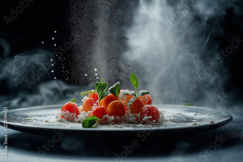 Fruit salad in dish. generative AI