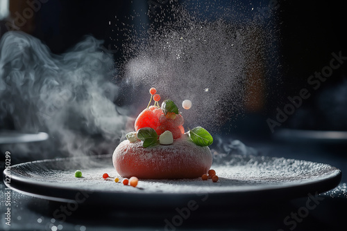 Fruit salad in dish. generative AI