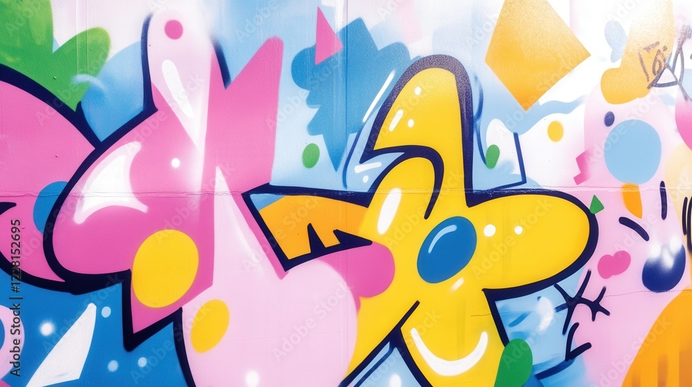 Fototapeta premium Vibrant Colorful Graffiti Art Wall Design