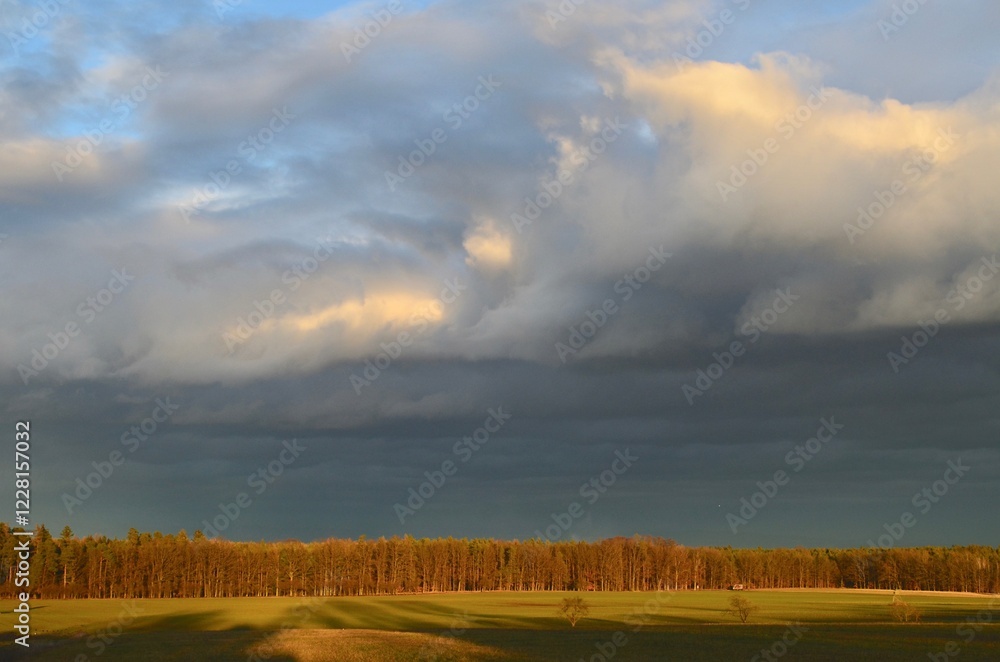 landscape cloudy sky over a field landscape cloudy sky over a field