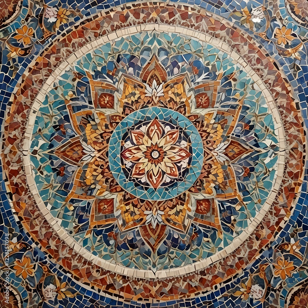 Fototapeta premium Bohemian Moroccan Mosaic Intricate colorful
