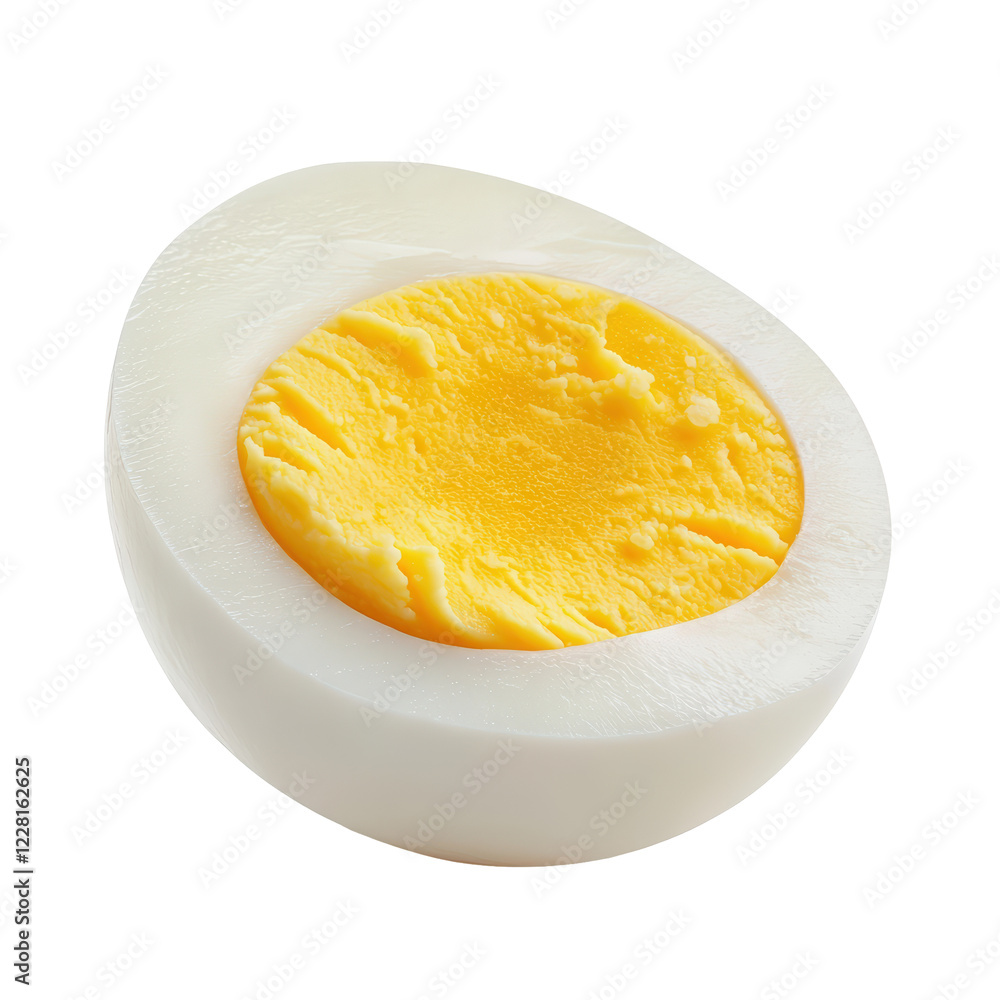 Isolated Half of Hard Boiled Egg with Yellow Yolk Isolated Half of Hard Boiled Egg with Yellow Yolk