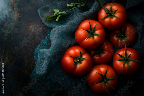 Tomato set on wooden table. generative AI
