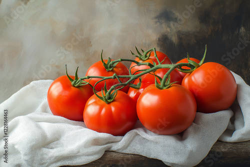 Tomato set on wooden table. generative AI