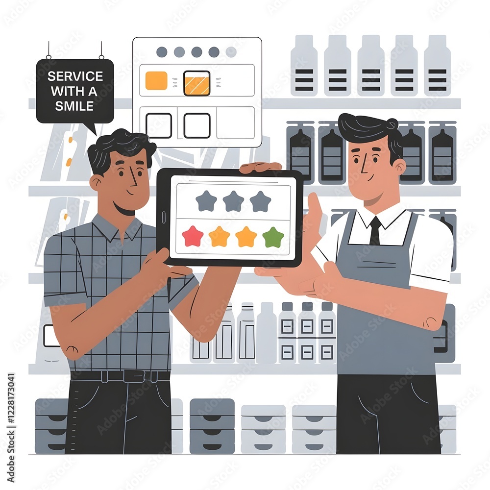 Cartoon of a customer with speech text, Review Cartoon of a customer with speech text, Review