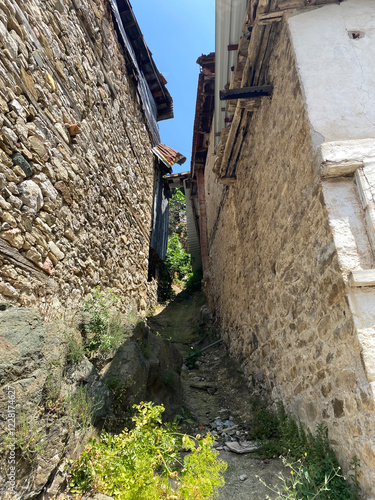 The historical Darkale Village in Soma, Manisa, Turkey is famous for its Ottoman houses and streets. photo