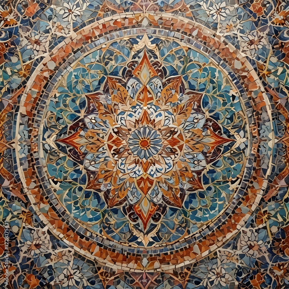 Obraz premium Bohemian Moroccan Mosaic Intricate colorful