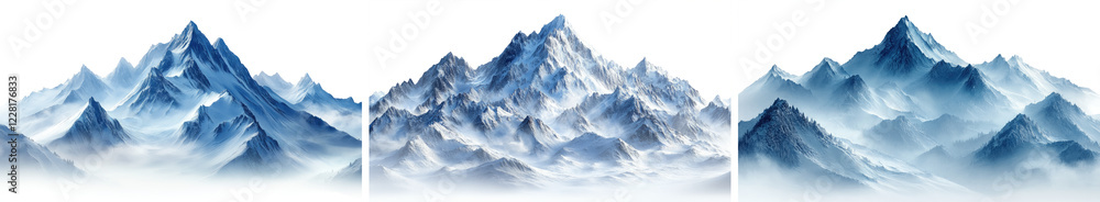 custom made wallpaper toronto digitalSnow covered rocky mountains on transparent background, PNG