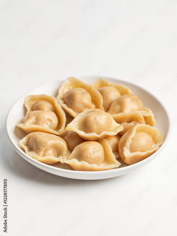Delicious dumplings arranged neatly in a white bowl ready to be served Delicious dumplings arranged neatly in a white bowl ready to be served
