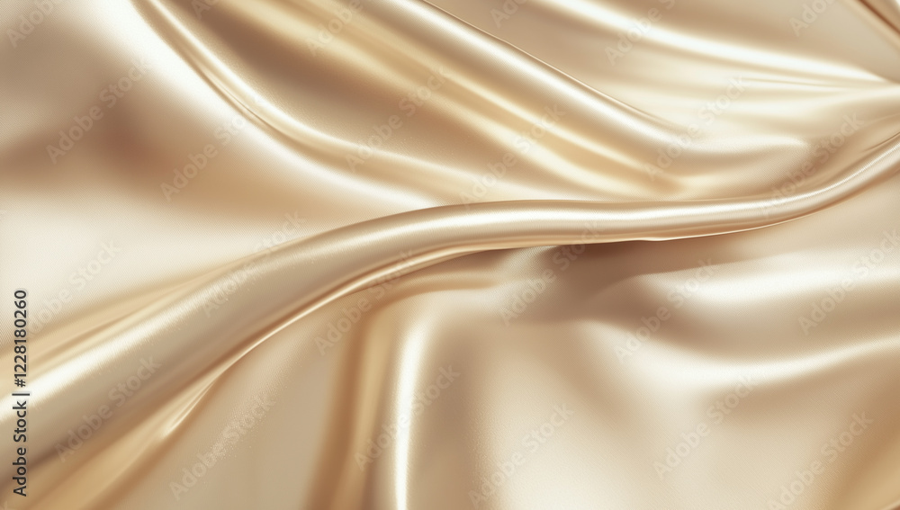 Fototapeta premium Seda satinada beige con reflejos naturales y sombras sutiles, capturando la esencia del lujo y la elegancia fondo