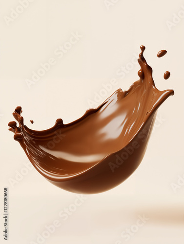 Photography Rich chocolate swirling in mid-air captures the essence of dessert artistry and