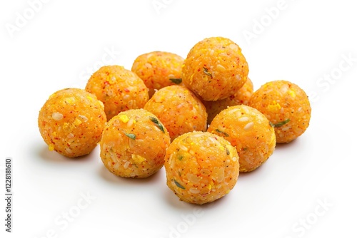 Traditional Indian festival sweet  Motichoor laddoo for offering to god. photo