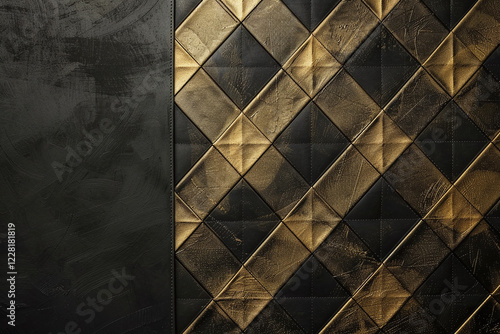 Luxury Black and Gold Geometric Pattern with Metallic Accents and Elegant Textured Design for Modern Art Deco Interior and Stylish Abstract Backgrounds