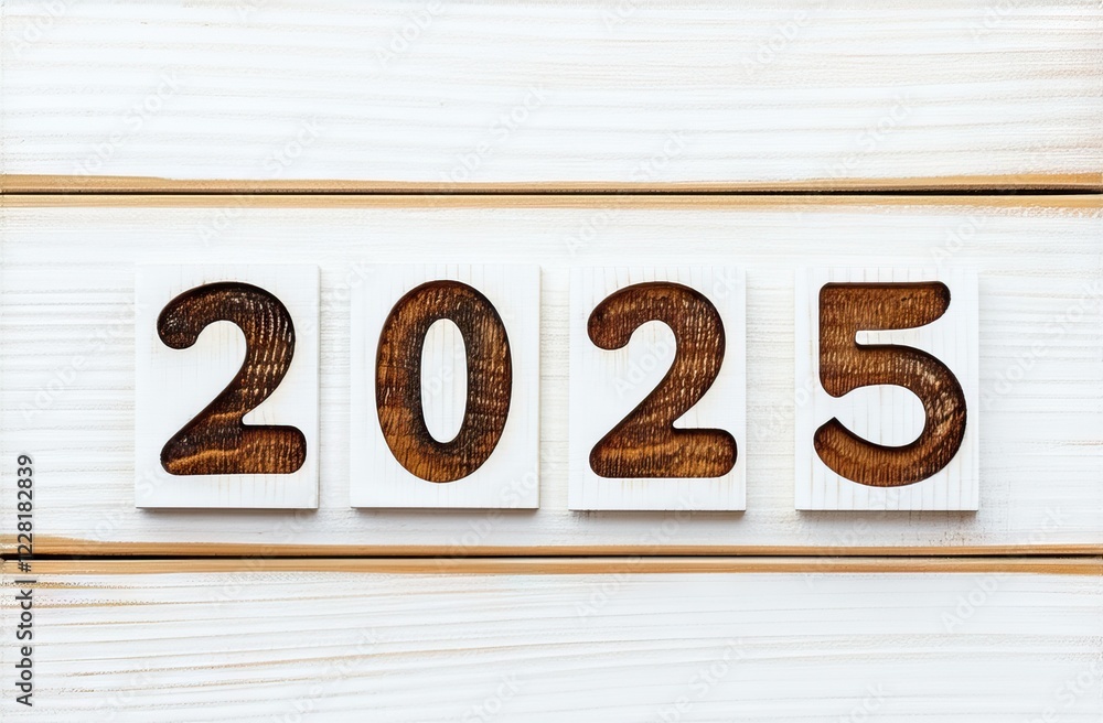 brown digits 2025 on on a wooden background. Business Target and Goals Trends 2025. a place for text and advertising brown digits 2025 on on a wooden background. Business Target and Goals Trends 2025. a place for text and advertising