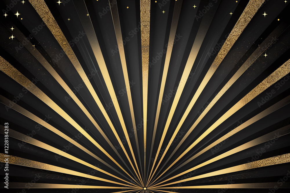 Obraz premium Luxury Black and Gold Geometric Pattern with Metallic Accents and Elegant Textured Design for Modern Art Deco Interior and Stylish Abstract Backgrounds