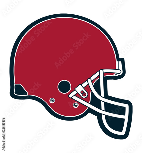 red and blue football player helmet, sport vector graphics, hockey, for street art - graffiti lettering typography - art illustration - multicolor - writen	