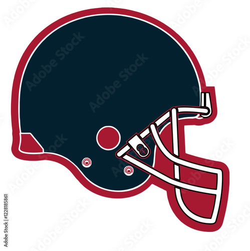 red and blue football player helmet, sport vector graphics, hockey, for street art - graffiti lettering typography - art illustration - multicolor - writen	
