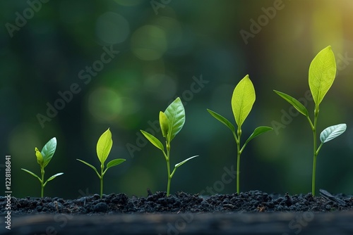 series of images showing a small plant growing into a flourishing tree, representing the concept of how incremental changes can lead to exponential growth over time.