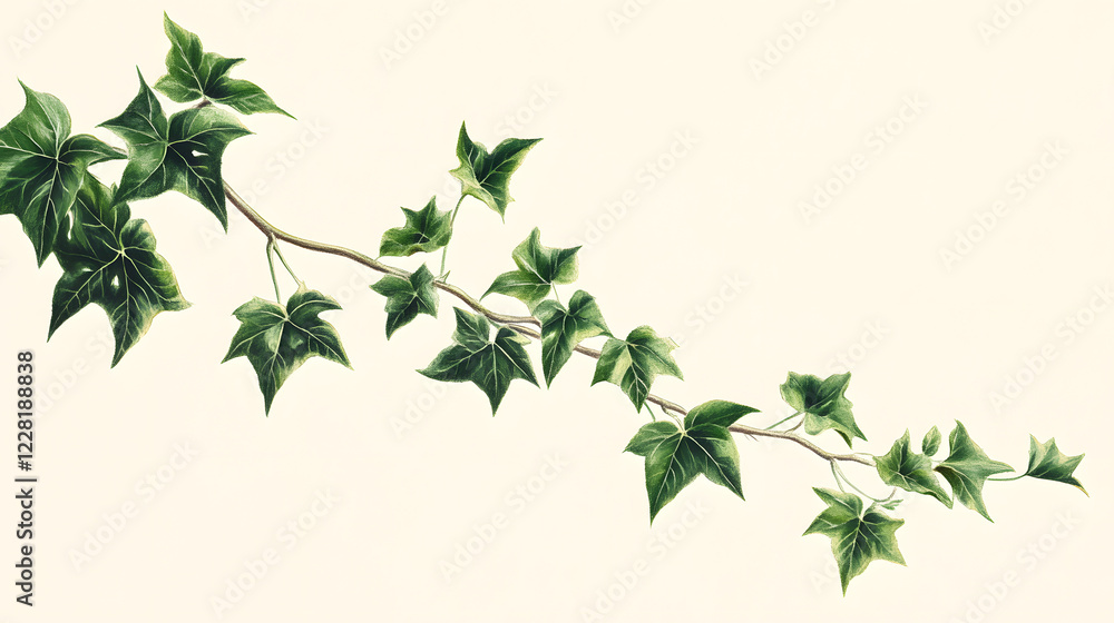 Captivating Ivy Vine Illustration with Lush Green Foliage Captivating Ivy Vine Illustration with Lush Green Foliage