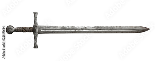 isolated old medieval sword