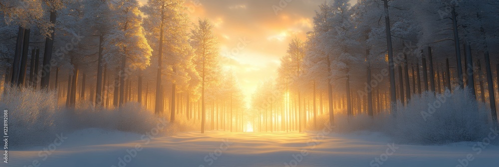 Trees covered by heavy snow in winter forest Trees covered by heavy snow in winter forest