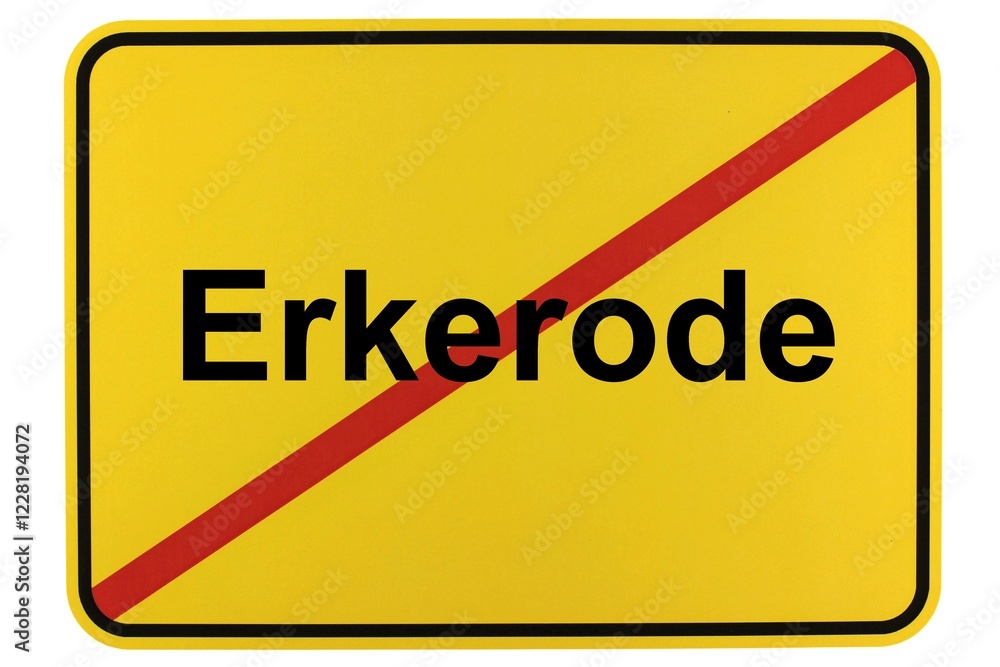 Illustration eines Ortsschildes der Gemeinde Erkerode in Niedersachsen Illustration eines Ortsschildes der Gemeinde Erkerode in Niedersachsen