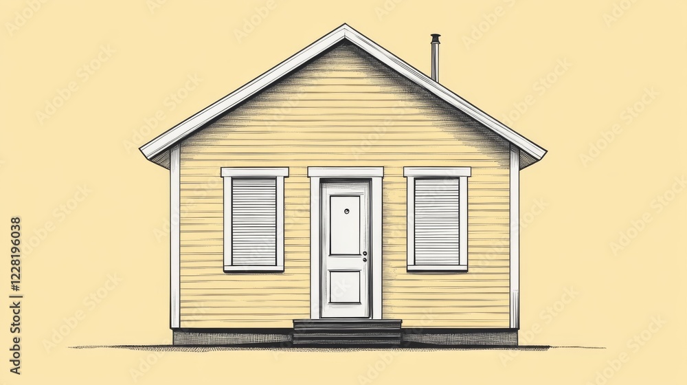 Simple yellow house illustration. Simple yellow house illustration.