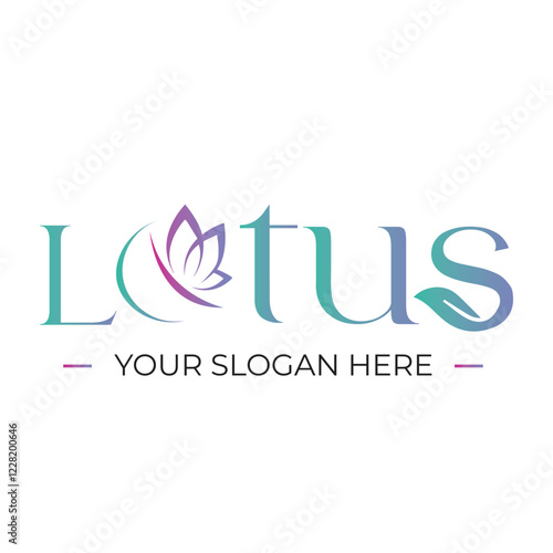 Linear lotus icon. Lotus logo template