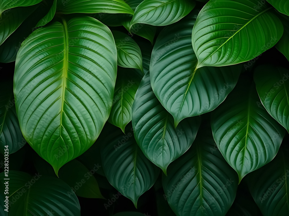 A close-up of a large, green palm leaf, with its many veins running along its length. The leaf is illuminated by a soft light, and its dark green color is enhanced by the light and shadow interplay. A close-up of a large, green palm leaf, with its many veins running along its length. The leaf is illuminated by a soft light, and its dark green color is enhanced by the light and shadow interplay.