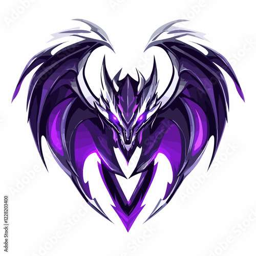 Spectral dragon logo design showcasing swirling ethereal mist and vibrant purple hues for an esports team