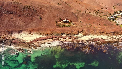 Aerial view of seascape along the vast beach on the South Coast during summer