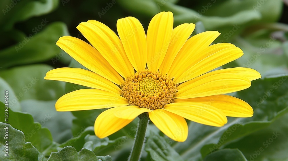 A Vivid Yellow Daisy Flower Blooming Brightly A Vivid Yellow Daisy Flower Blooming Brightly