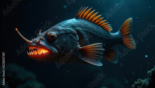 Deep Sea Anglerfish with Luminous Lure photo