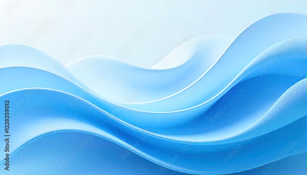 Fototapeta premium Abstract Blue Waves Flowing Softly Design