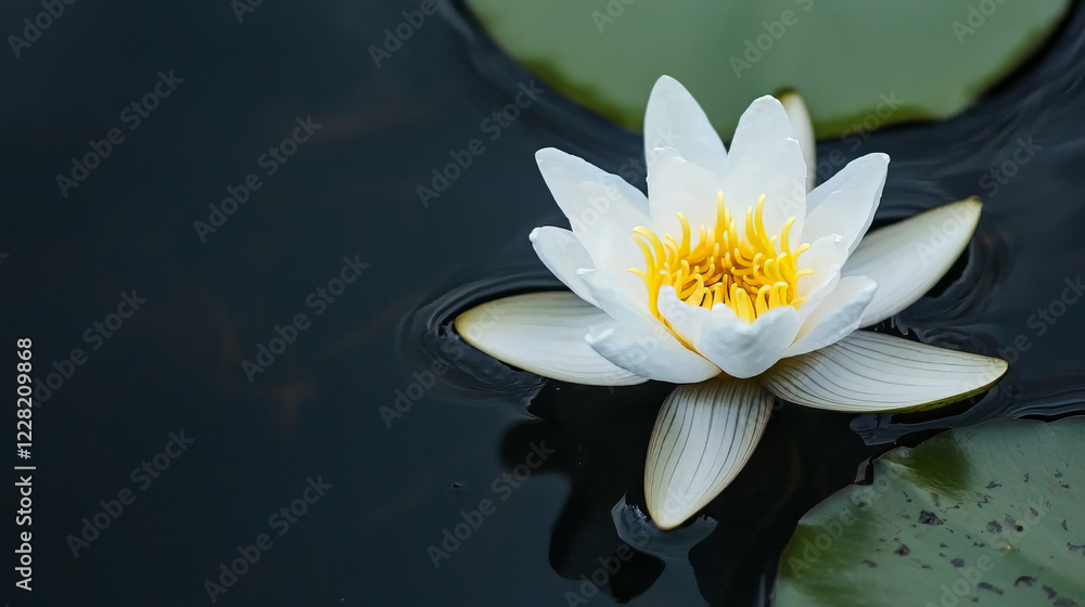 flower, on water, lilly, lily, green, black, nature, calmness