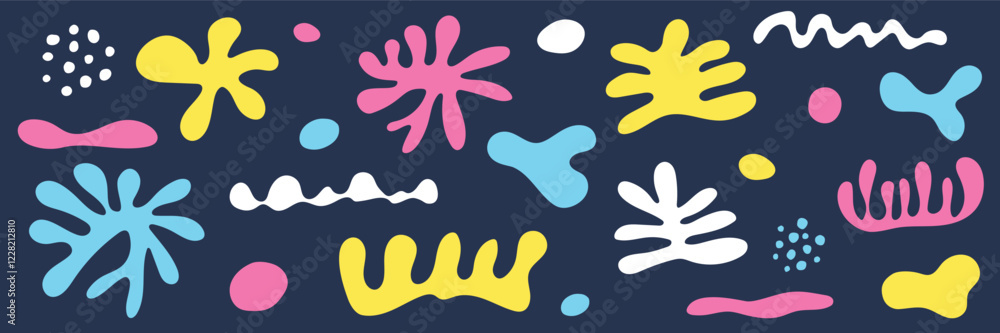 Set of hand drawn organic shapes. Design with abstract elements. Vector illustration Set of hand drawn organic shapes. Design with abstract elements. Vector illustration