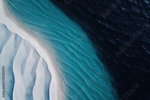 Wallpaper Mural aerial orthographic view of mesmerizing underwater sand dunes where natural currents have sculpted smooth wave-like Torontodigital.ca