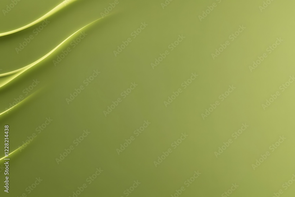Soft curves flow across smooth green background, evoking tranqui Soft curves flow across smooth green background, evoking tranqui