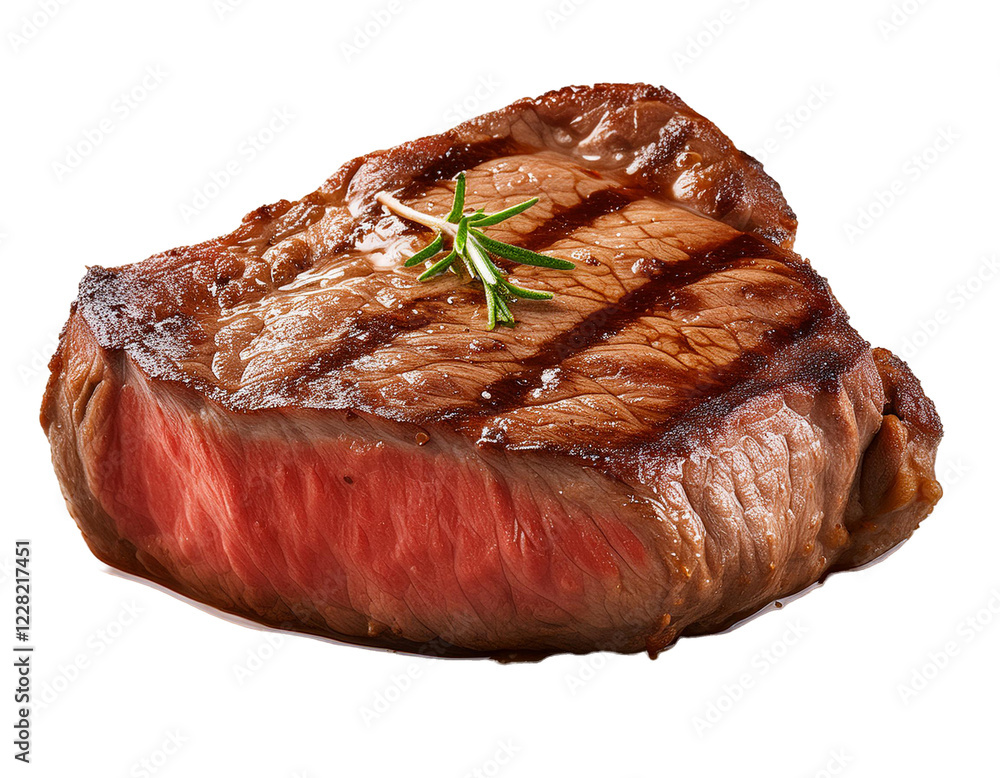 grilled steak on a white background