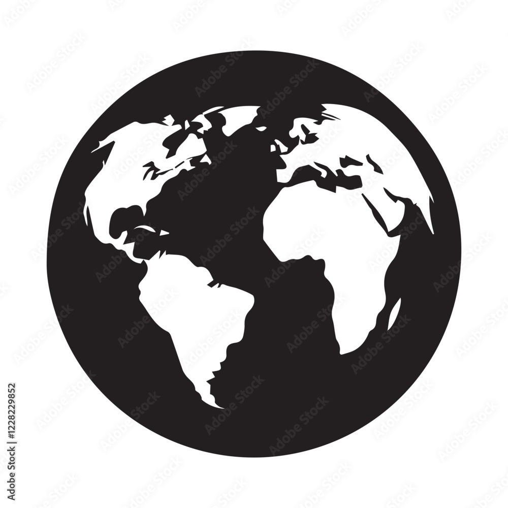 Illustration of silhouette of a isolated World Globe Illustration of silhouette of a isolated World Globe