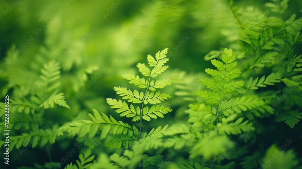 Lush Green Ferns in a Verdant Forest Setting Lush Green Ferns in a Verdant Forest Setting