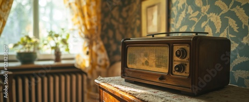 Vintage Radio in a Sunlit Room