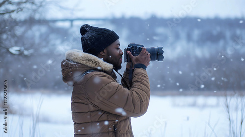 Winter Photography Adventure Capturing Candid Portraits in a Snowy Wonderland photo