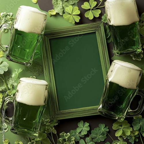 St. Dagur patrick celebration festive pub setting beer and green decor vibrant atmosphere cheerful gathering for patrick ramma photo